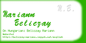 mariann beliczay business card